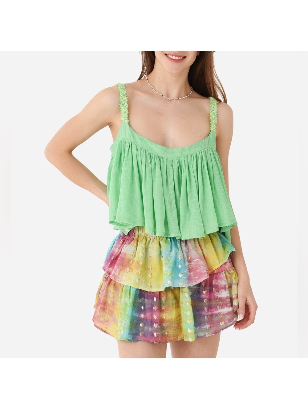 KOCH Women's Eliza Top in Sea Glass Green, Size S New w/Tag Retail $320